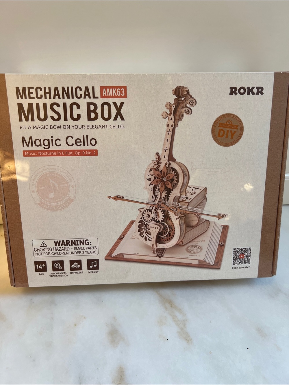 New in Box - ROKR Mechanical Music Box AMK81 - Magic Cello - 3D Puzzle